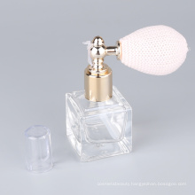 2019 New style clear square glass perfume bottle pink square perfume bottle